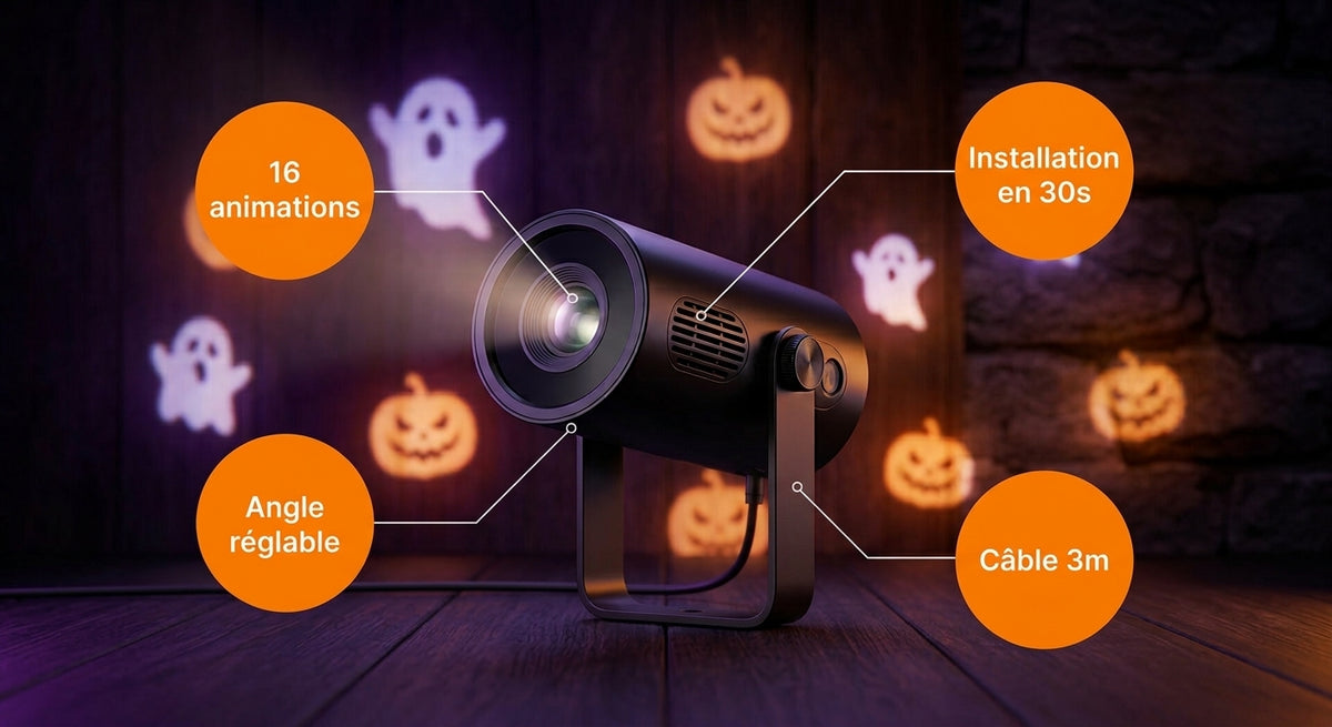 Projecteur Fantômes — Transforme ta fenêtre en maison hantée